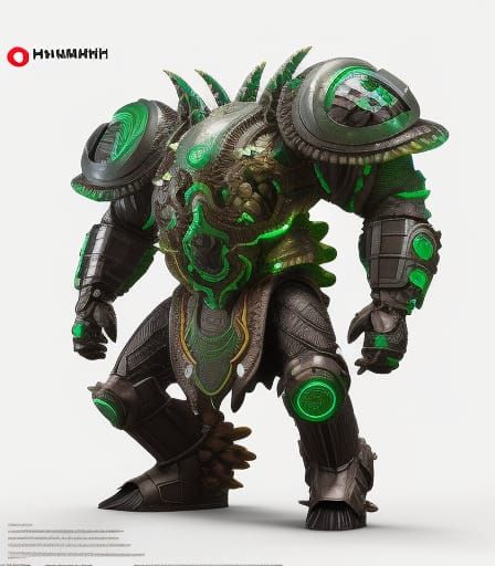 Bio-Armored Plant Monster Knight in Biopunk Style