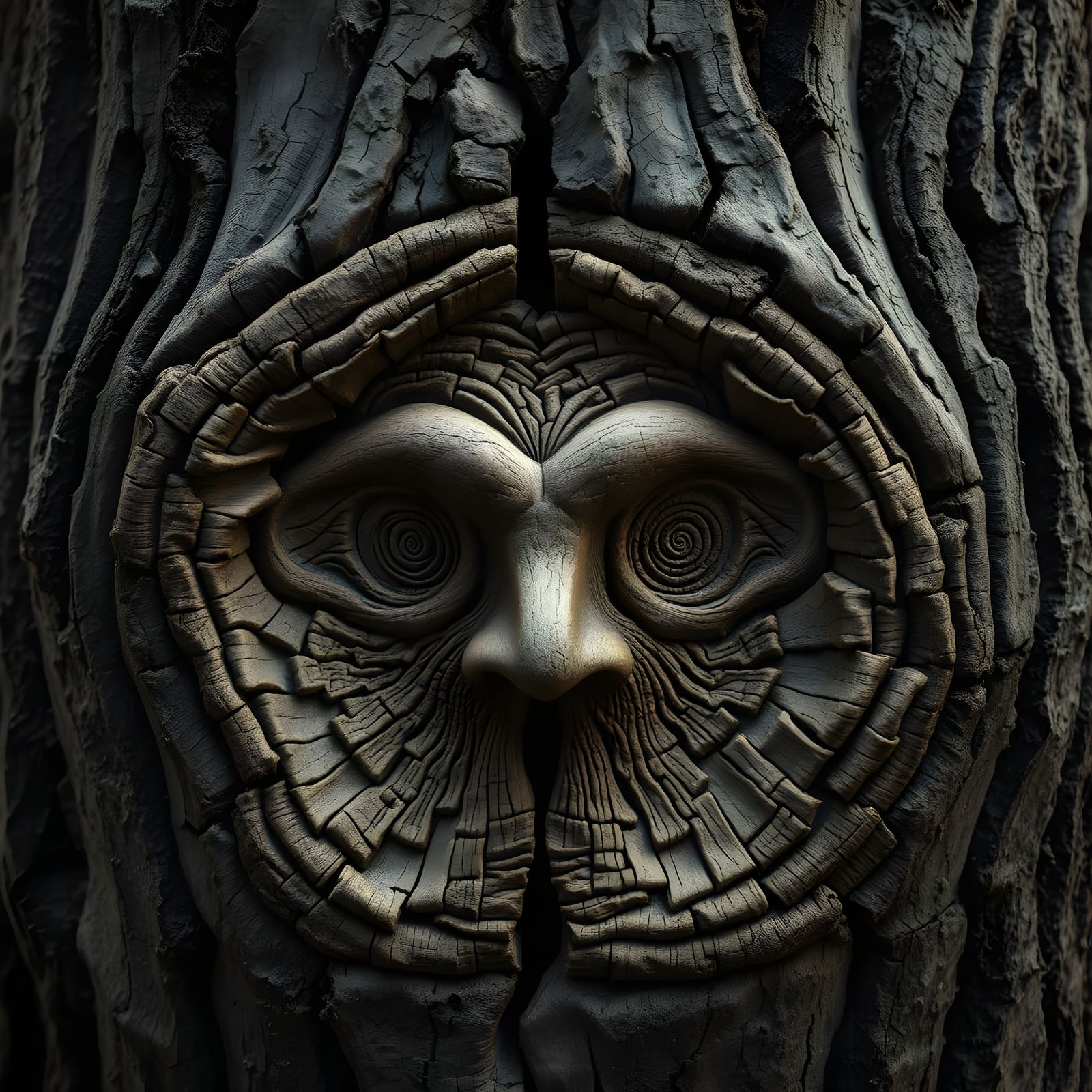 Human Face Emerging from Abstract Patterns in a Thought-Prov...