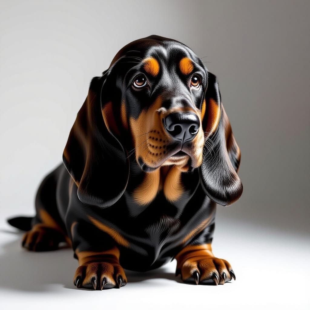 Basset Hound Sculpture Made of Black Liquorice