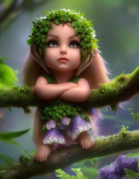 Ethereal Fantasy Forest of Leaves and Vines