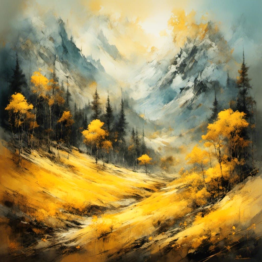 Golden Summer Landscape in Painterly Style