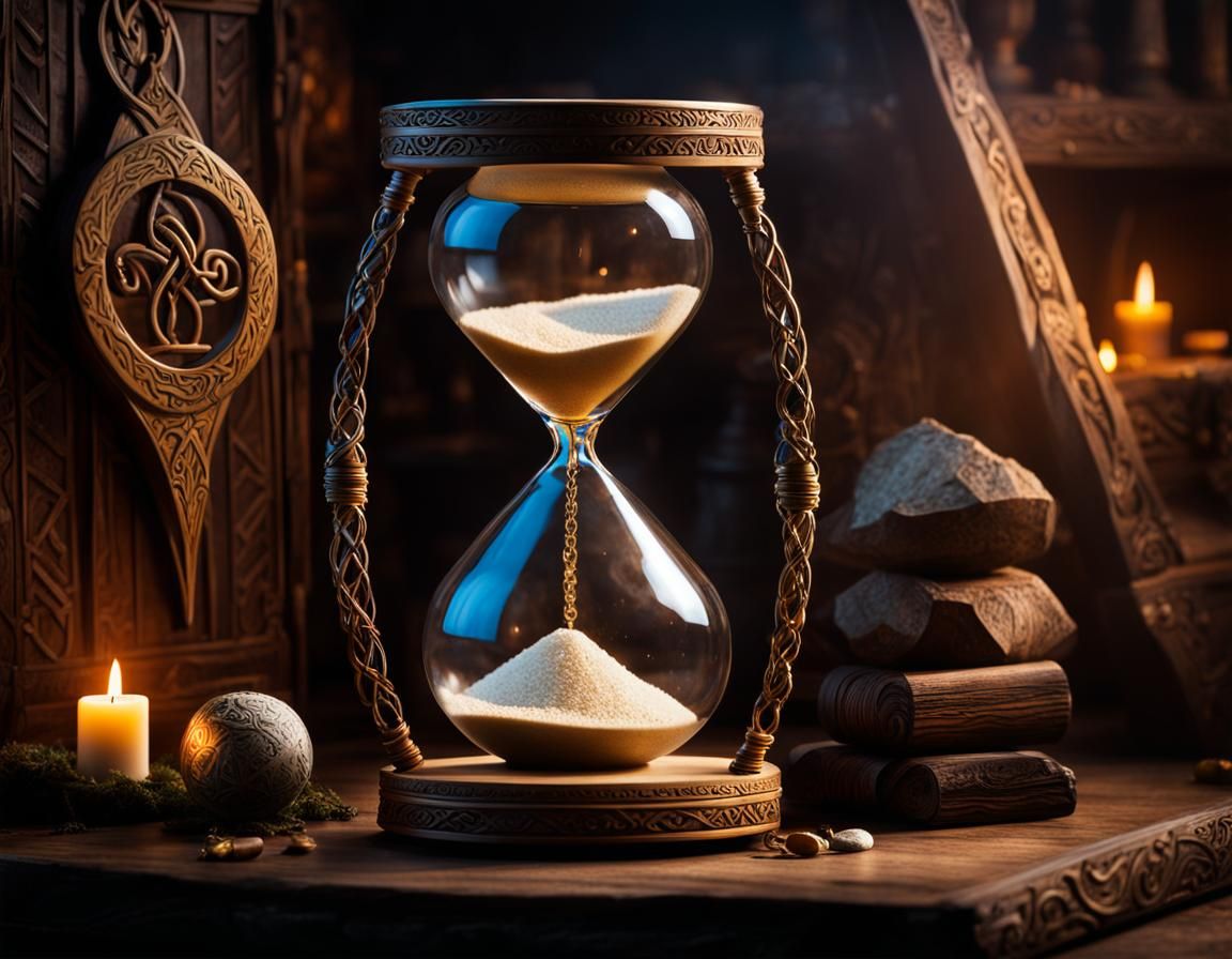 Viking Hourglass with Runes in Shaman Room
