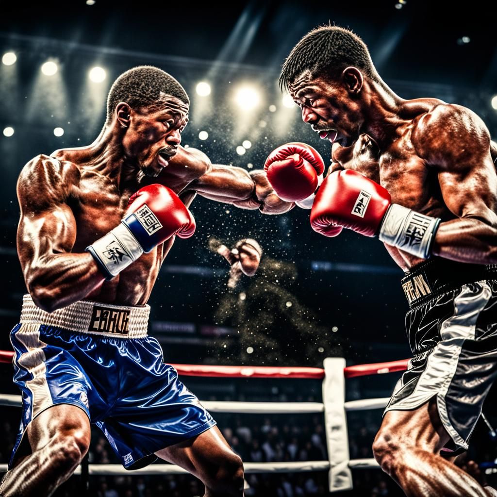Hyperrealistic Photo of Boxers in Action