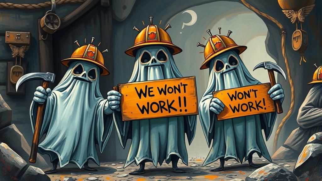 Miner Ghosts Protest in a Ghost Town: Graffiti Art