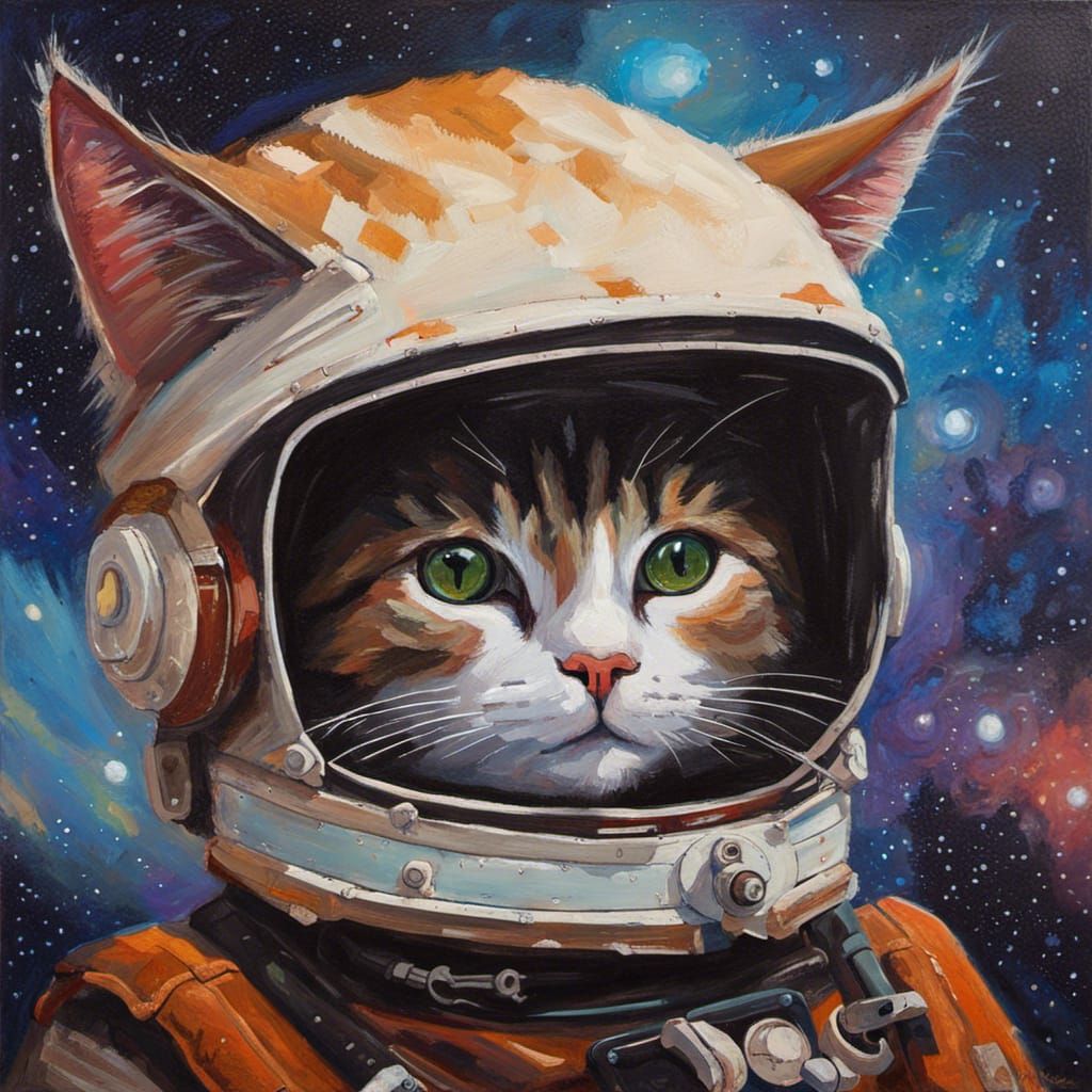 Cosmic Cat: A Galaxy in Oil Paint