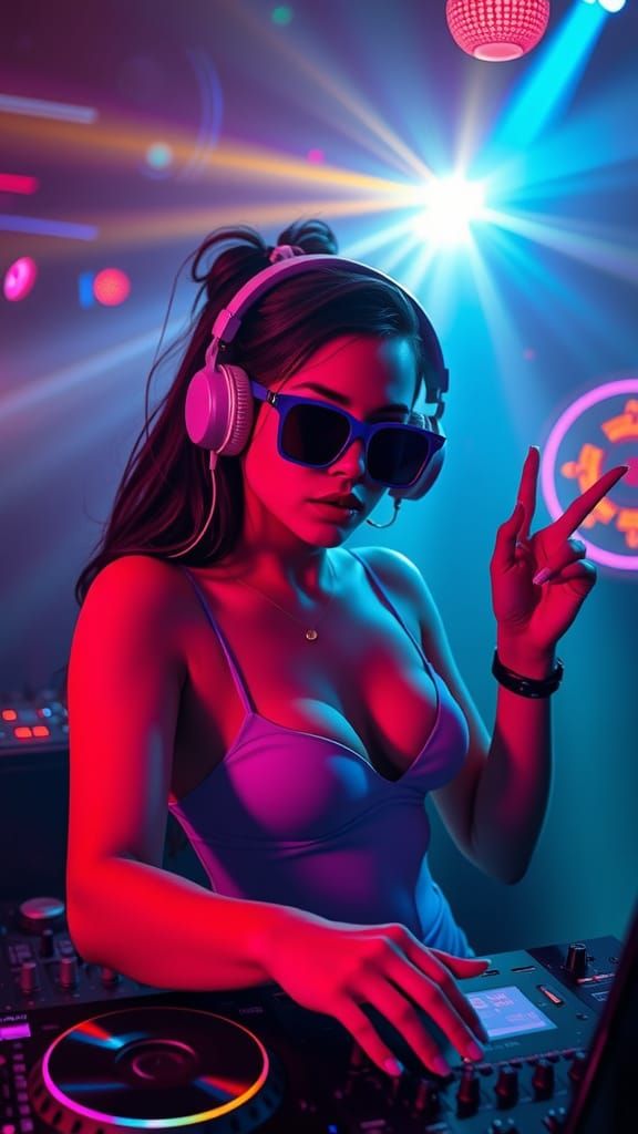 Neon Noir Goddess of the Dance Floor