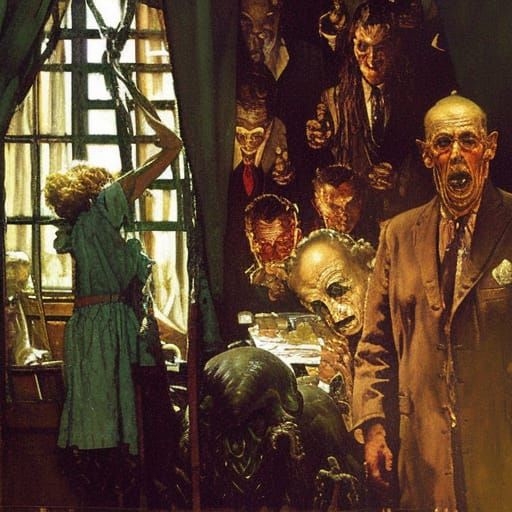 Cthulhu's Dream: A Norman Rockwell Painting
