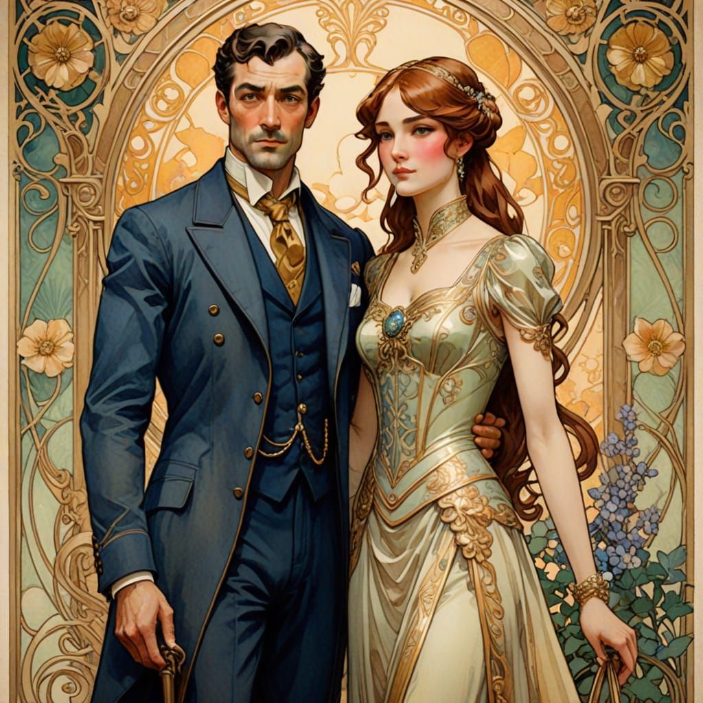 Belfort and Lupin in Art Nouveau Style
