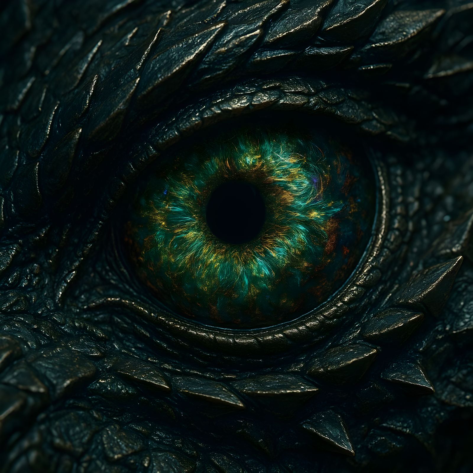 Macro Dragon's Eye: Emerald and Gold Vortex