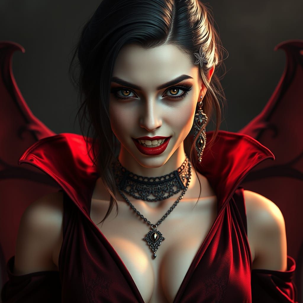 Sensual Vampire Portrait in Dark Fantasy Style
