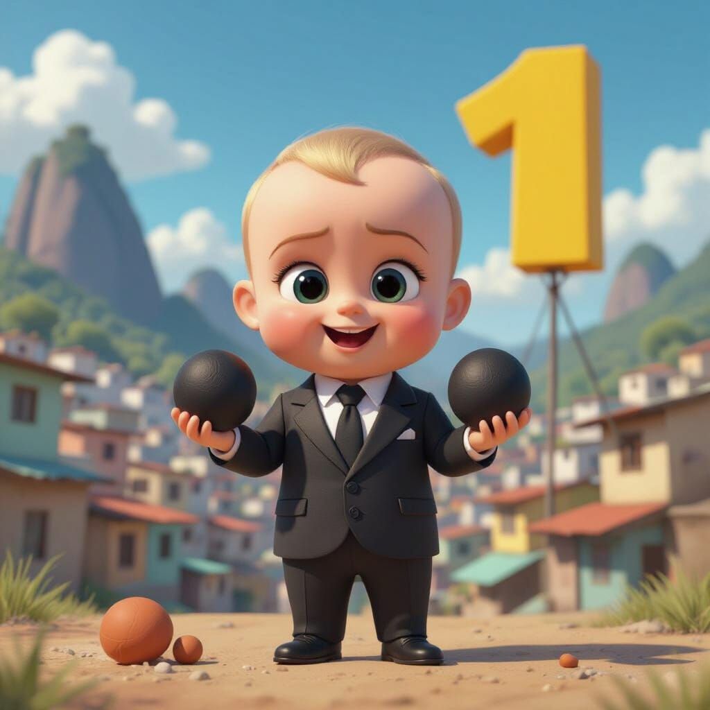 Boss Baby in Favela Art Style: 3D Anime Concept