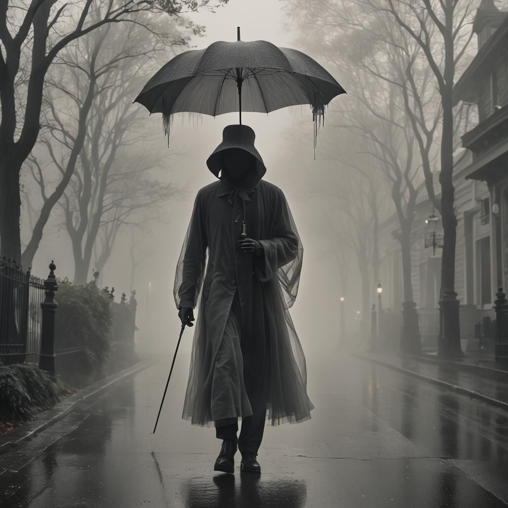 Imagine a phantom-like figure made entirely of thin, wispy smoke. This ethereal entity takes on a spectral, ghostly form...