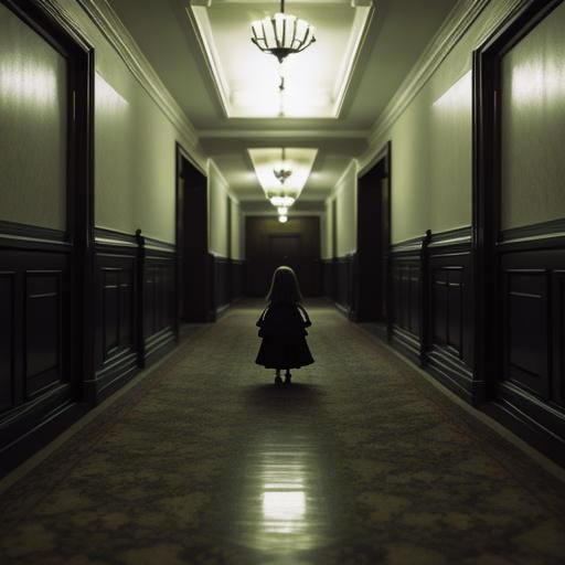 Sinister Shining Scene with Twin Girls