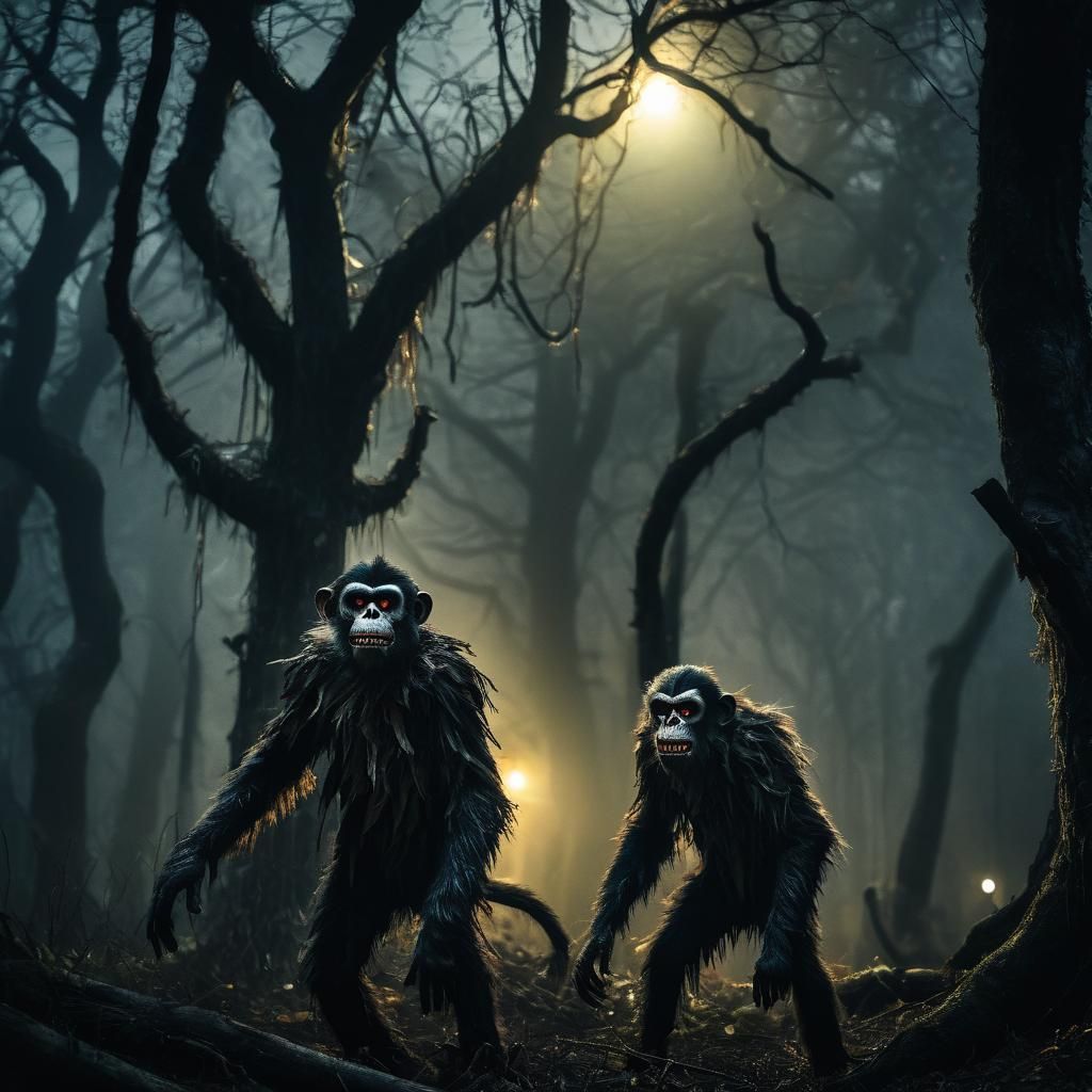 Zombie Monkey Clowns in a Dark Forest
