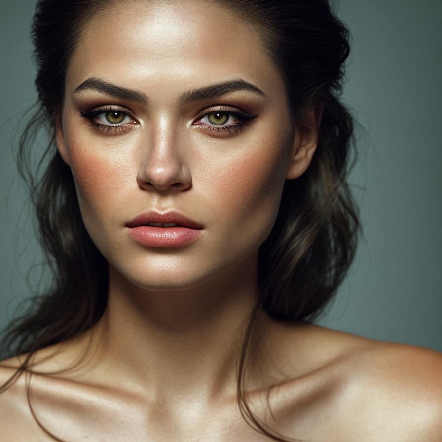 Hyperrealistic Portrait of a Young Woman in Hollywood Glamou...