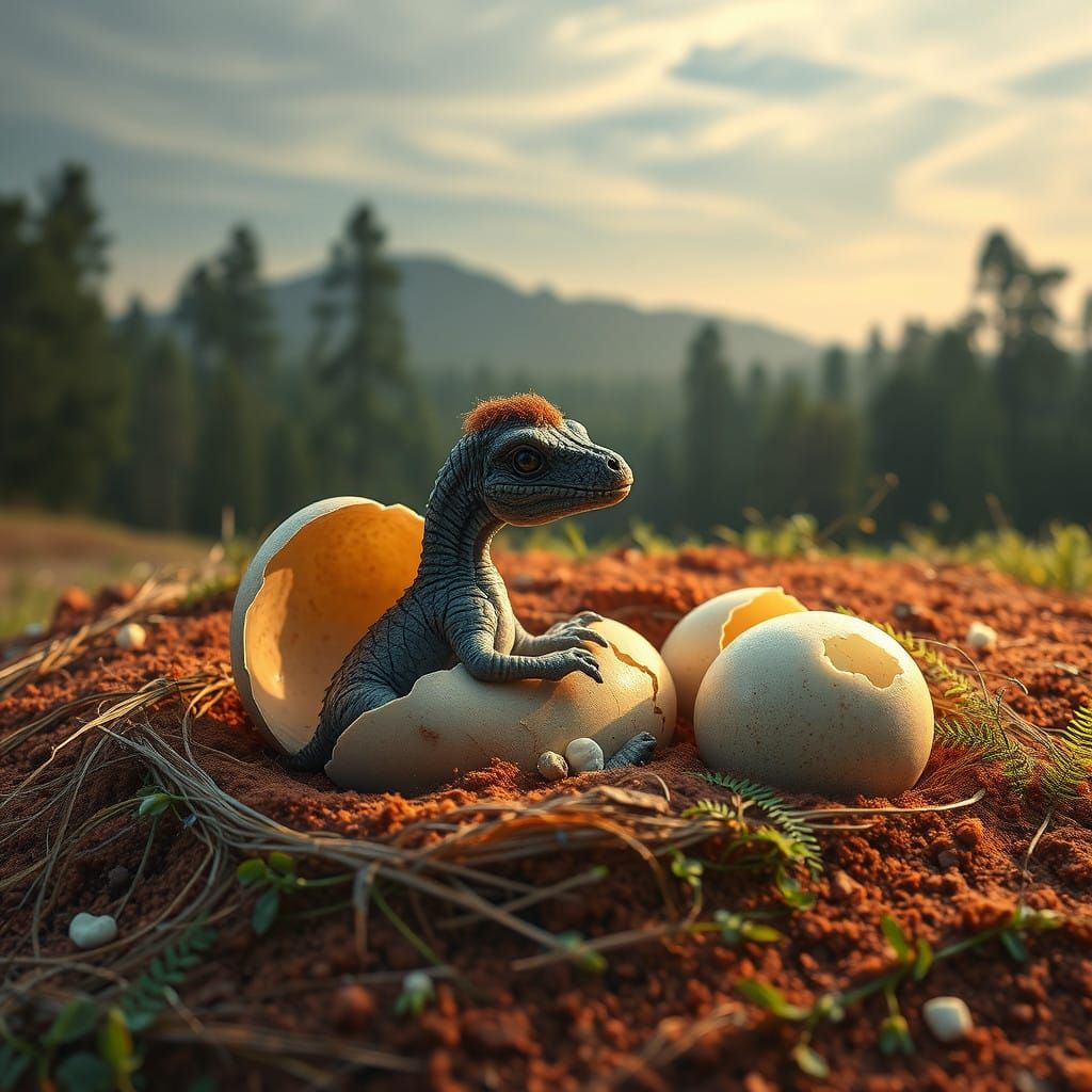 Hyper-Realistic Diplodocus Hatchling Emerges from Ivory Eggs...