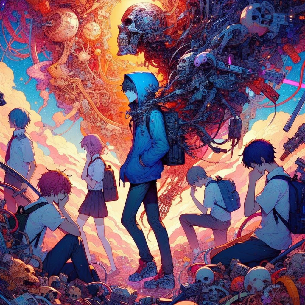 the struggle of trying to be human and not just a cog in the...