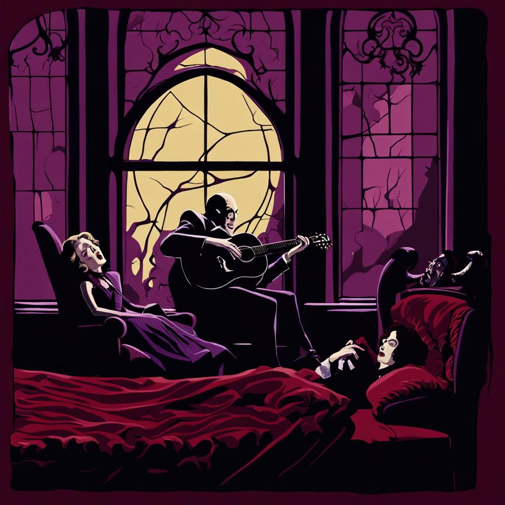 Vampire Serenade in Gothic Moonlight, Cinematic Still