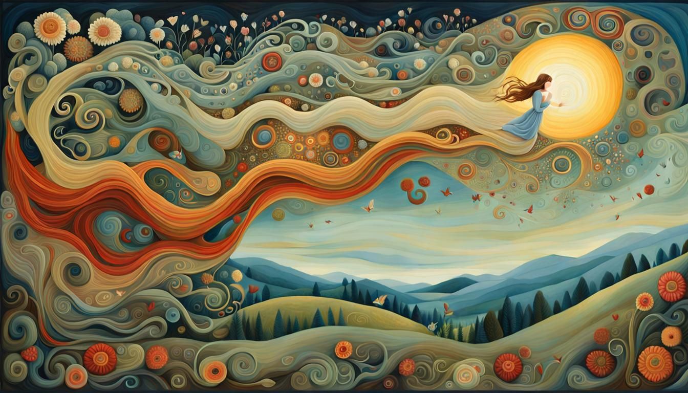 Woman Transforms: A Surreal Magical Realism Artwork