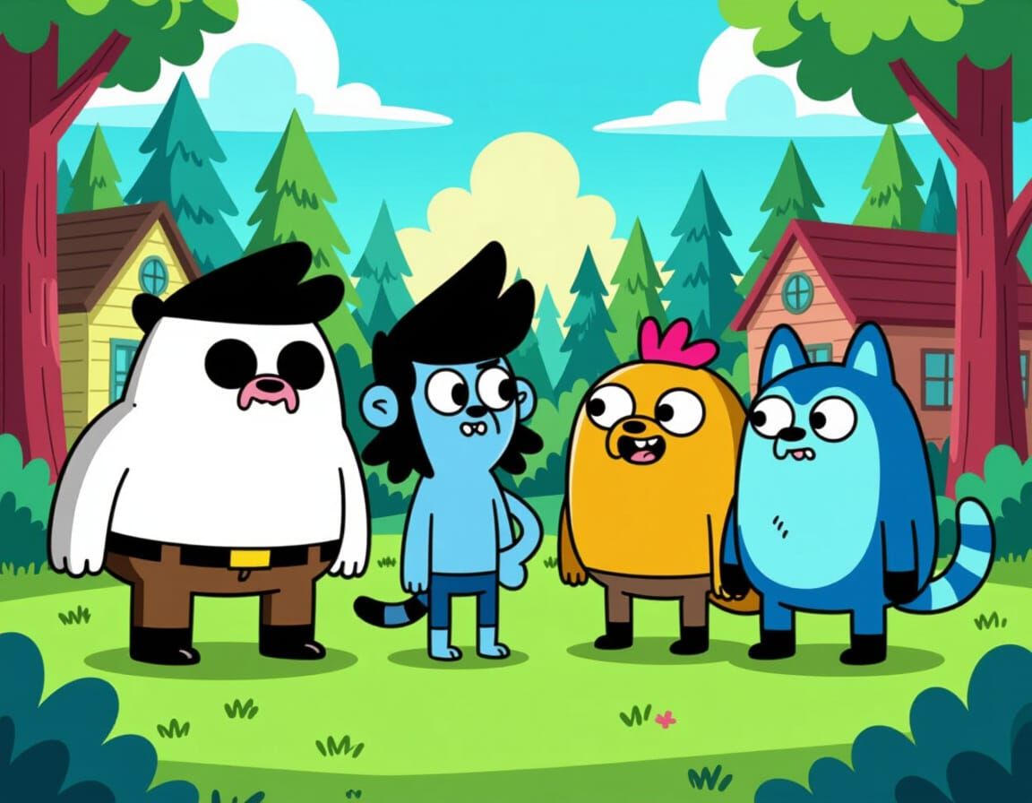 Funny Offbeat Characters in J. G. Quintel Style