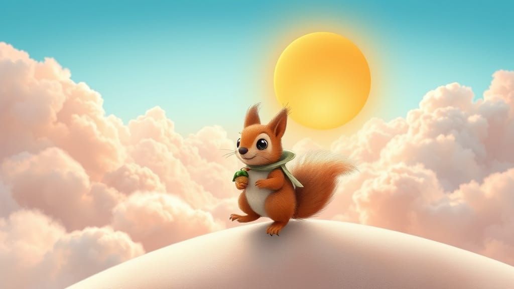 Embroidered Squirrel's Sky Adventure