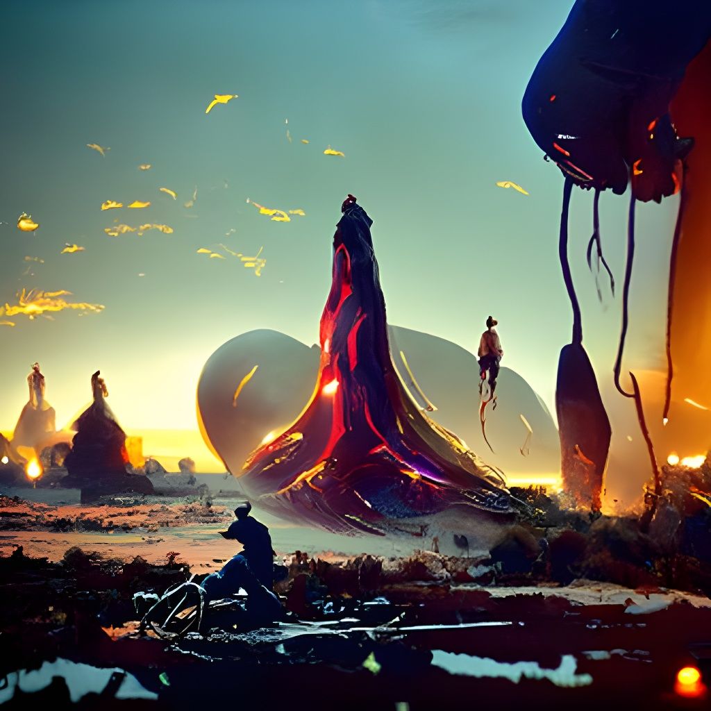Surreal Alien Landscape Inspired by Science Fiction Art