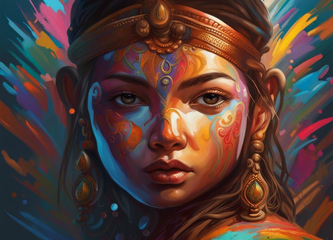 Hyperrealistic Portrait in Splash Art Style