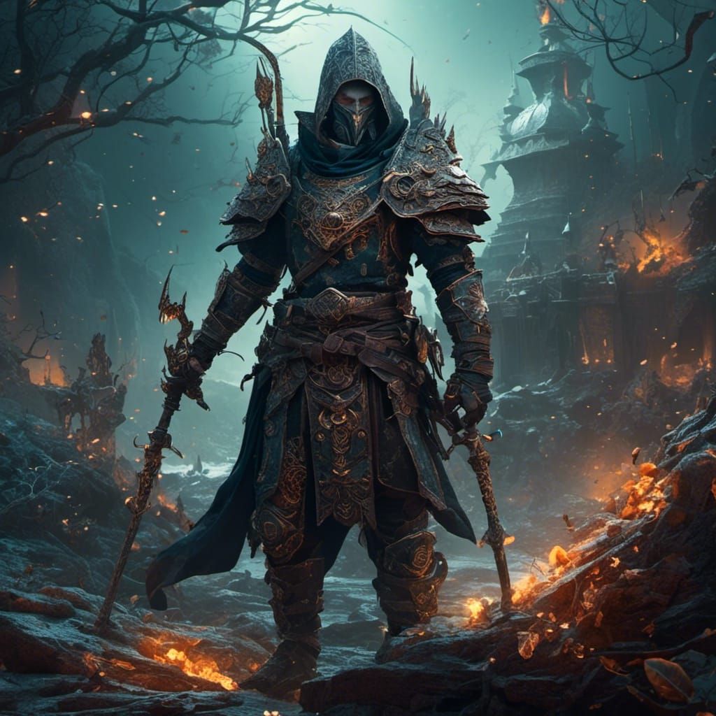 Dark Fantasy Necromancer in Armor