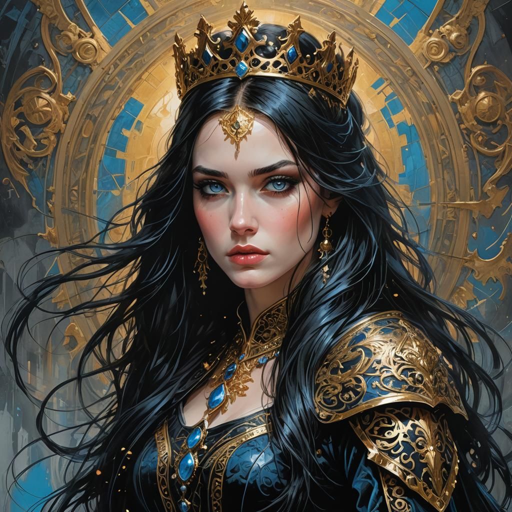 High Gothic Princess Portrait in Dark Fantasy Style