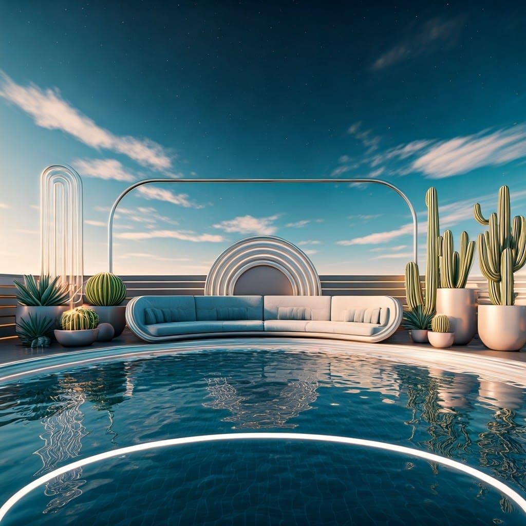 Futuristic Space Age Garden Oasis