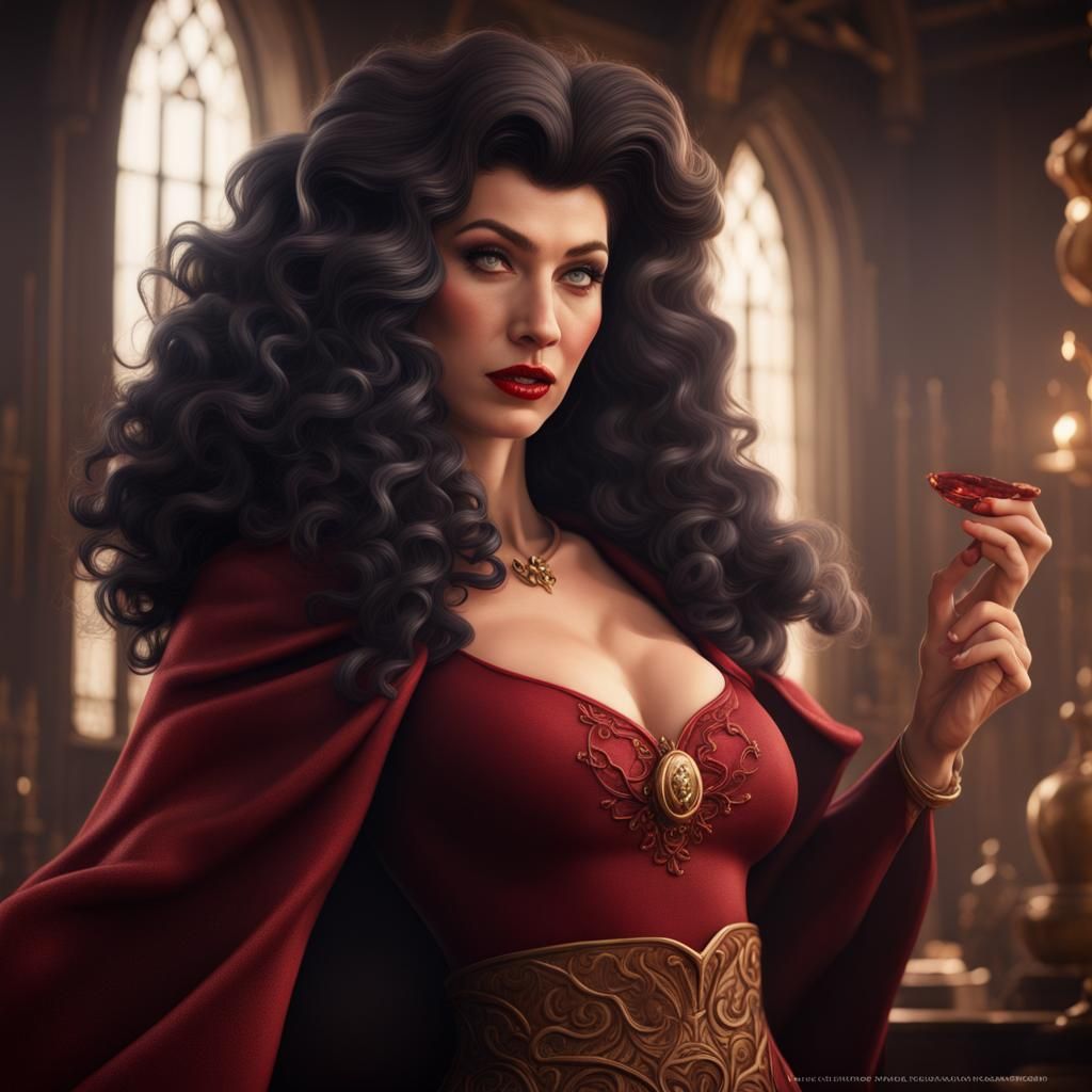 Mother Gothel as Hyperrealistic Pinup Art