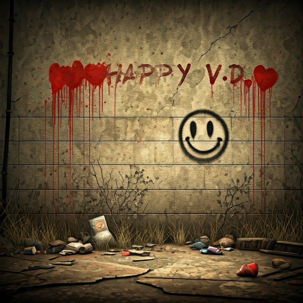 Ethereal Graffiti in a Gritty Urban Landscape