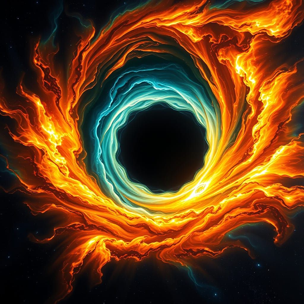 Cosmic Horror: Swirling Black Hole Consumes Blazing Sun