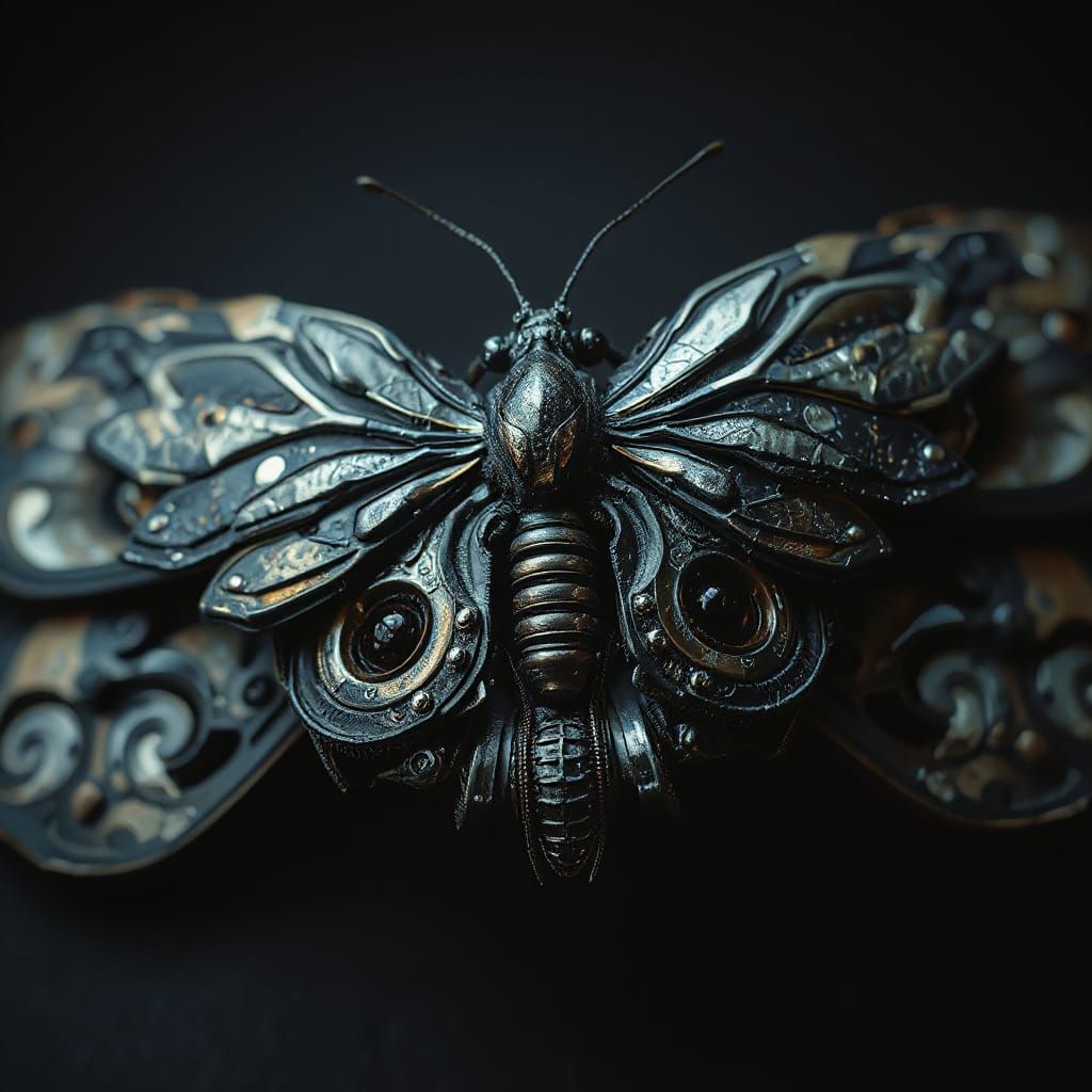 Biomechanical Butterfly in Giger Style