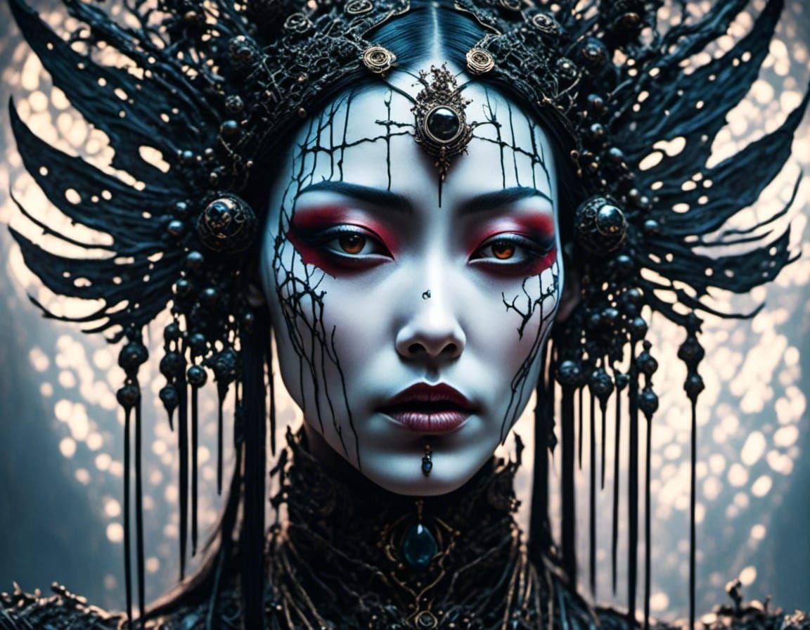 Detailed Goth Princess Portrait in Realistic Style