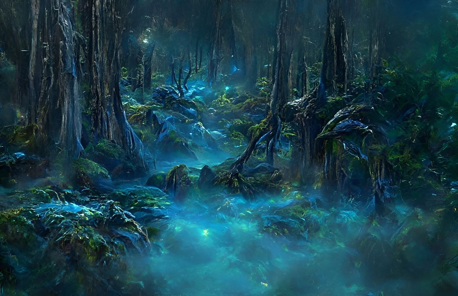 Lush Alien Forest with Sunbeams in 8K