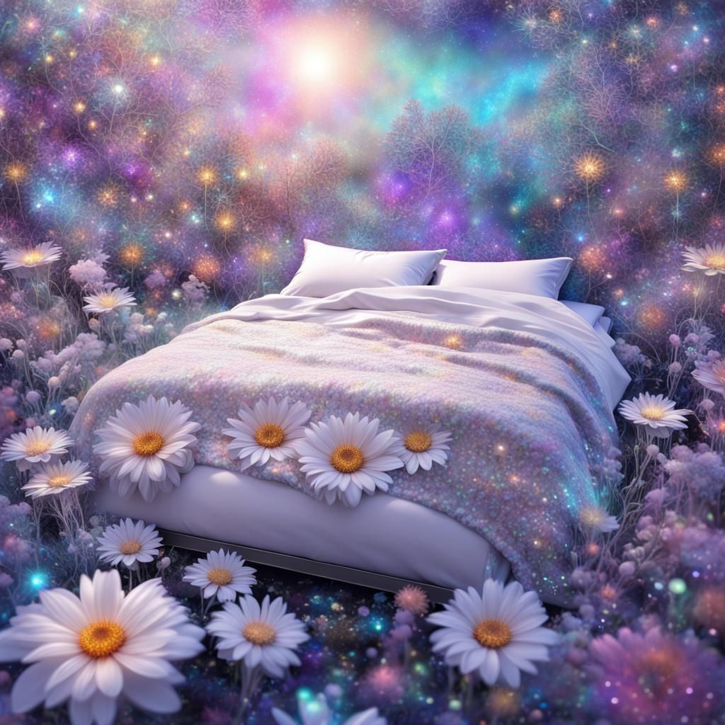 Platinum Flower Bed: Holographic Cosmic Art