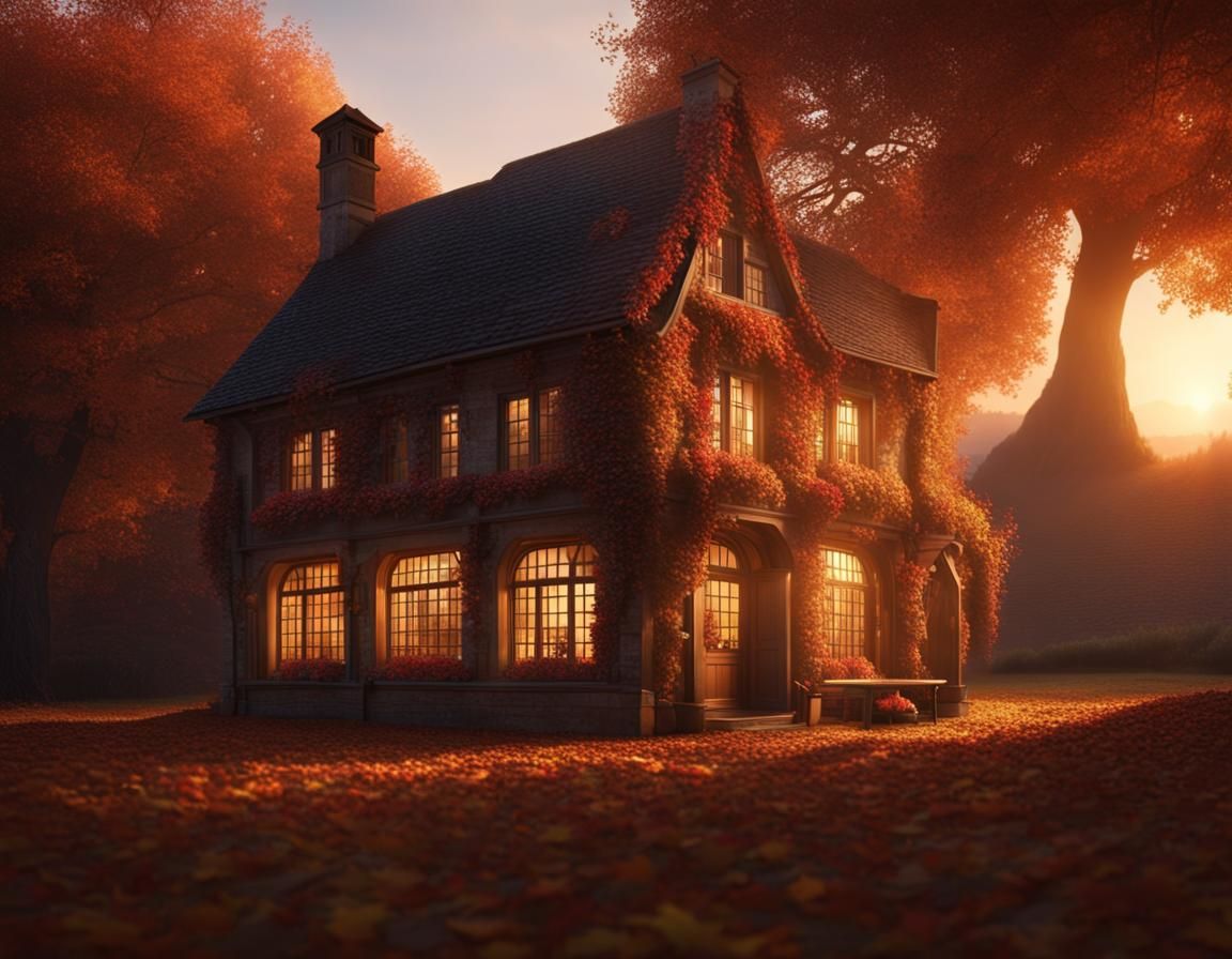 Autumn Cider House at Magic Hour