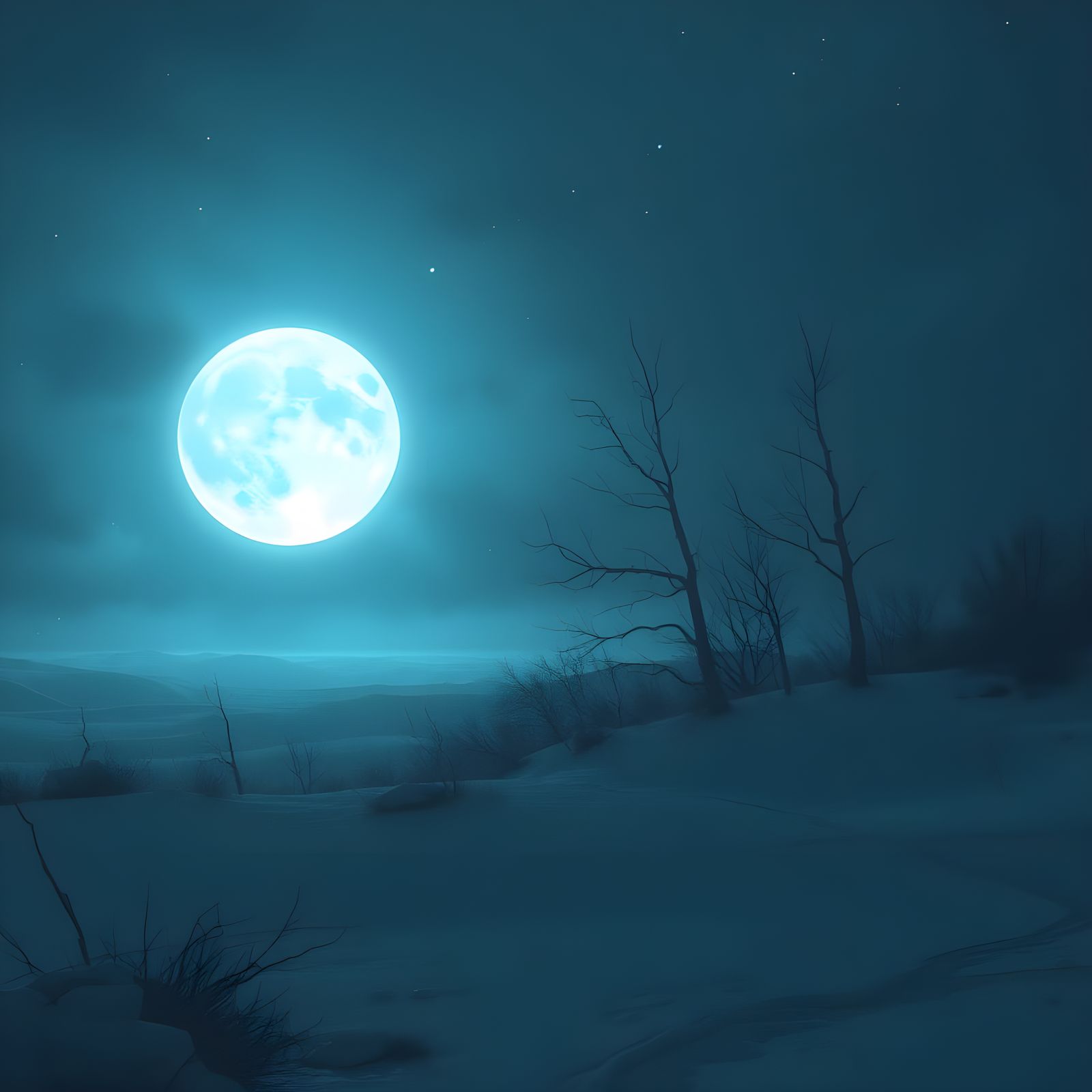 Mysterious Moon Theft in a Futuristic December Night