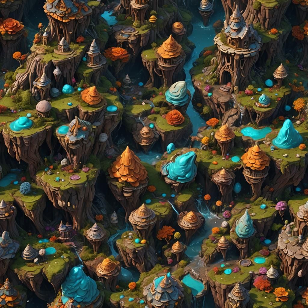 Fantastical Detailed Matte Painting of Excrement
