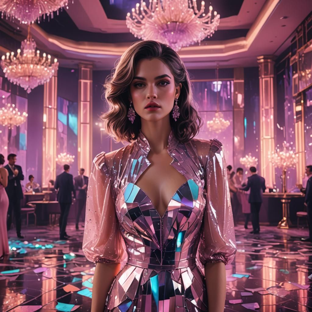 Mafia Lady in a Pastel Dreamscape