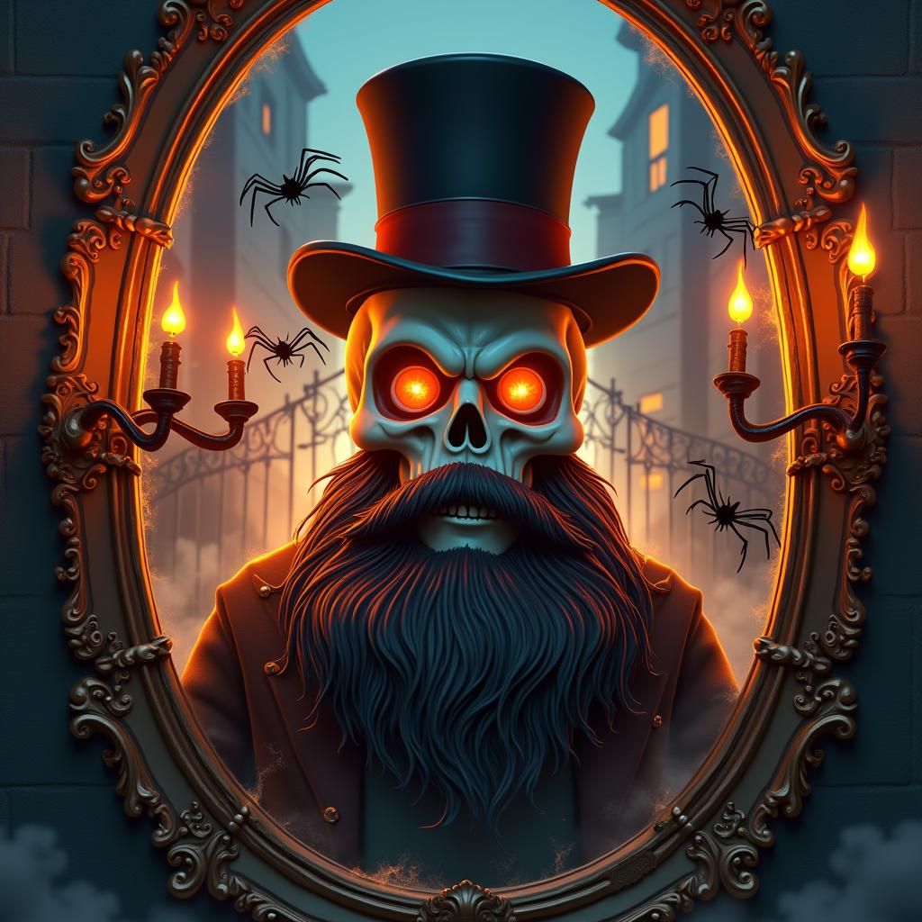 Majestic Skull in Top Hat, Rubber Hose Animation Style