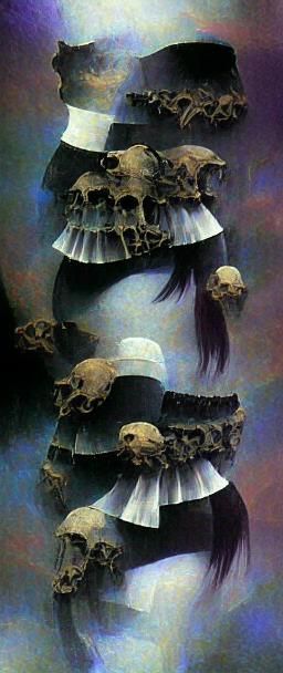 Victorian Goth Mahou Shoujo with Skulls