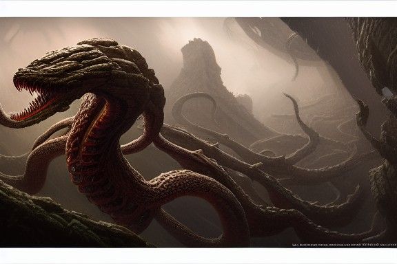 Hyperrealistic Lernaean Hydra Illustration