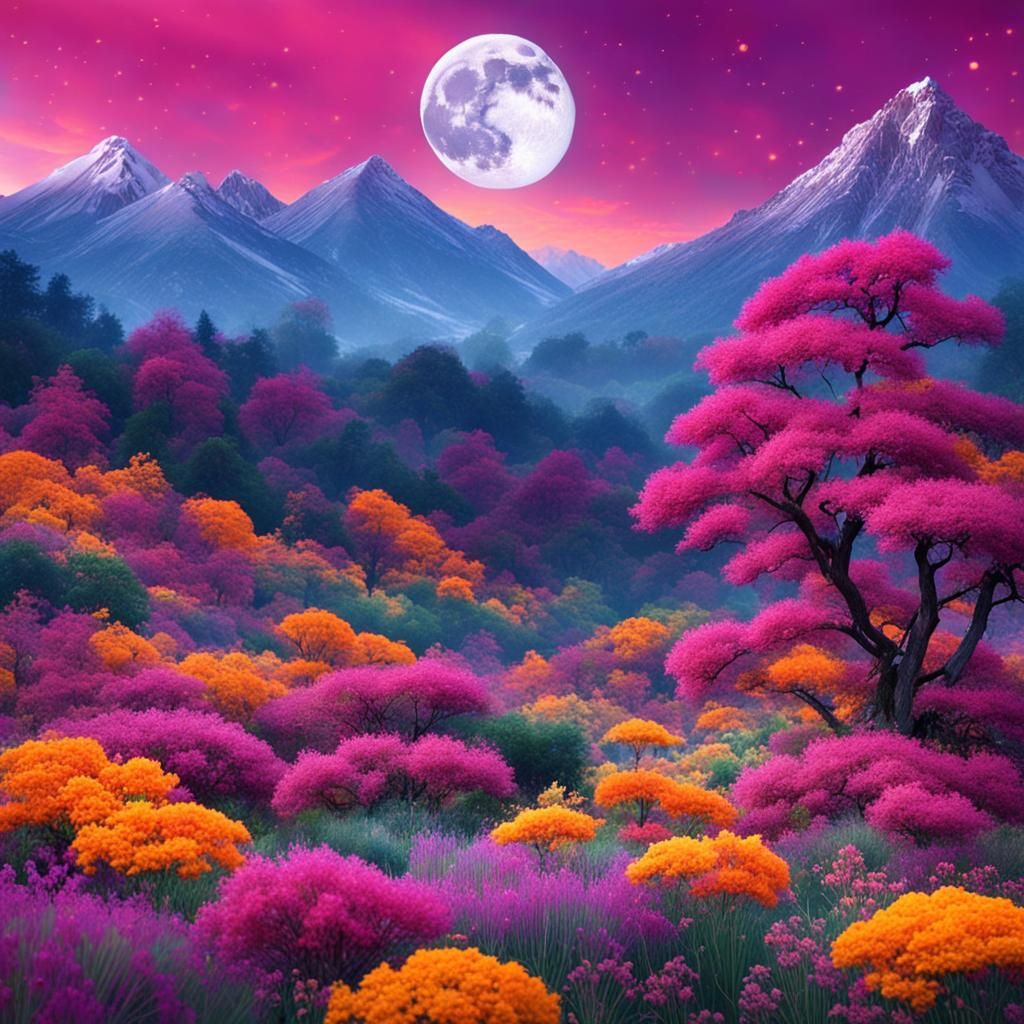 Cosmic Meadow: Holographic Astral Illustration in 8K