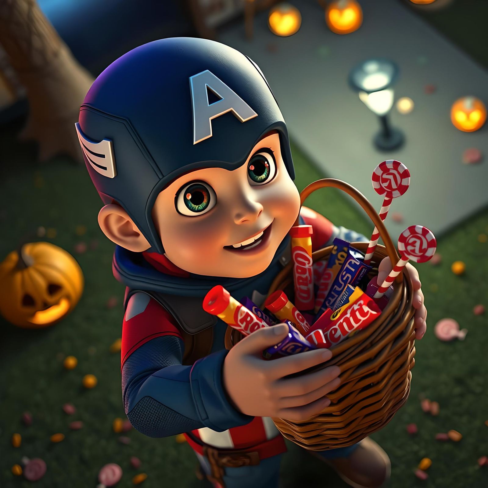 Captain America Toddler on Halloween Night