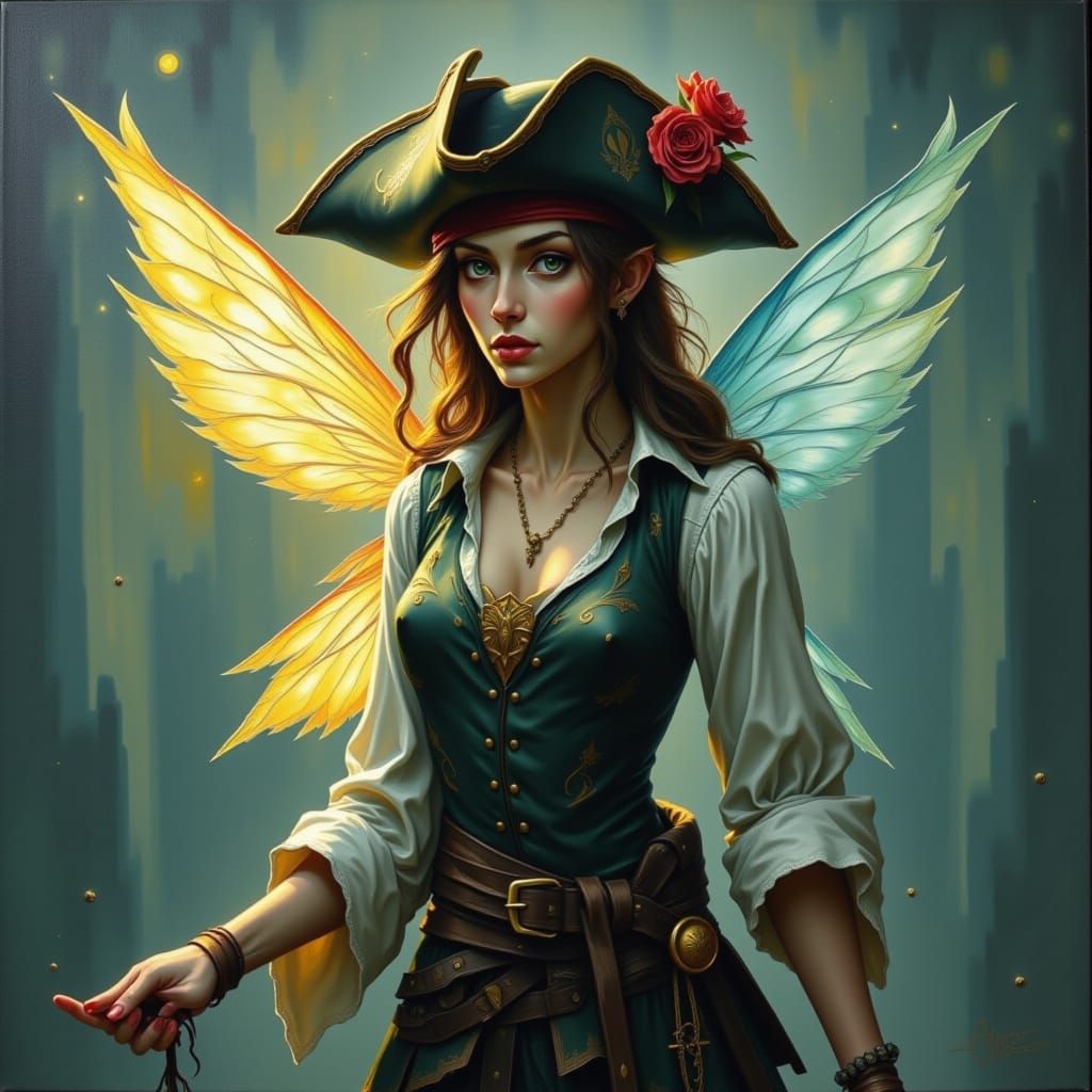 Whimsical Fairy Pirate in Digital Art Style