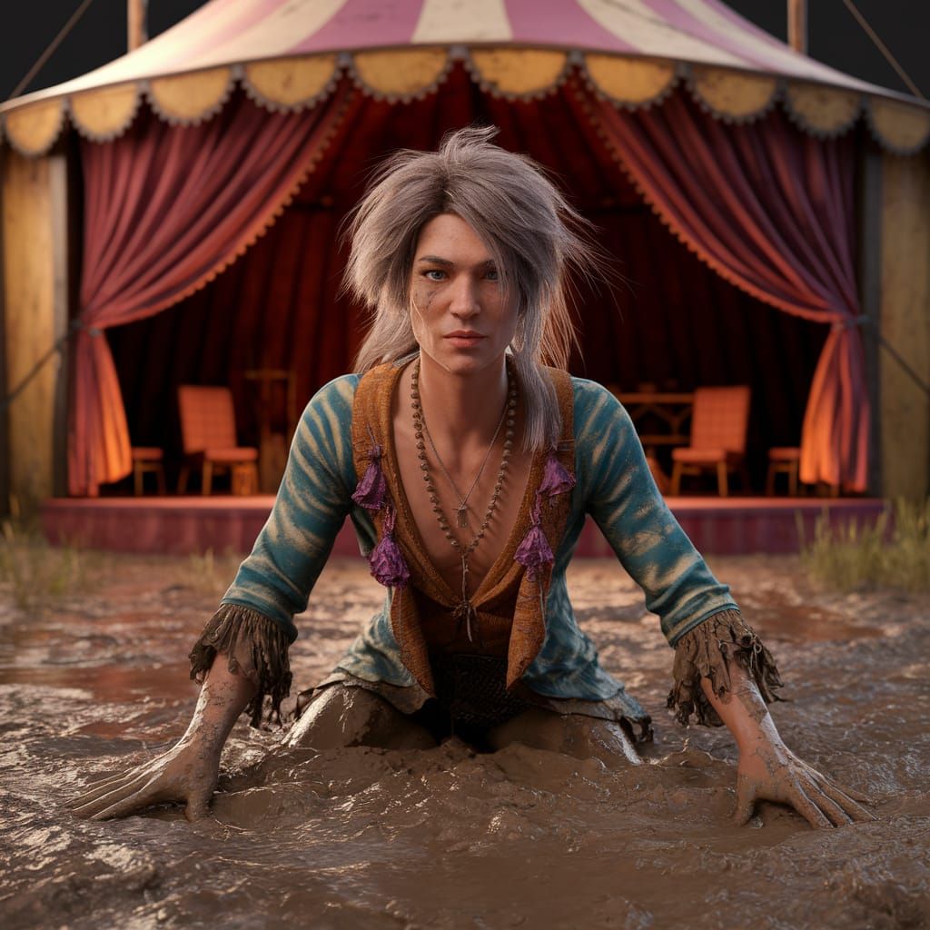 Resilient Bohemian Circus Performer: 3D Render