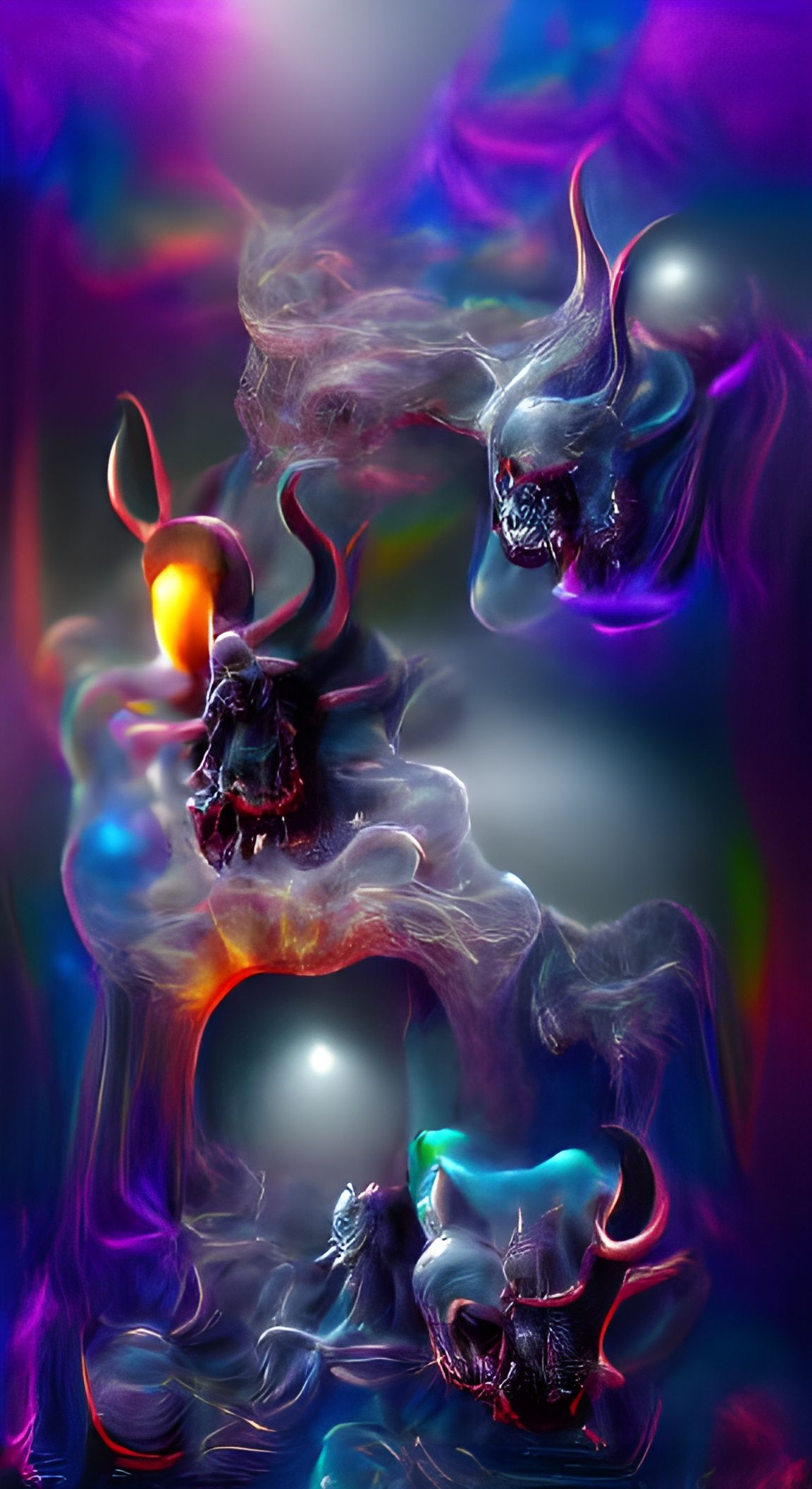 Otherworldly Creatures Emerge Through a Space Portal