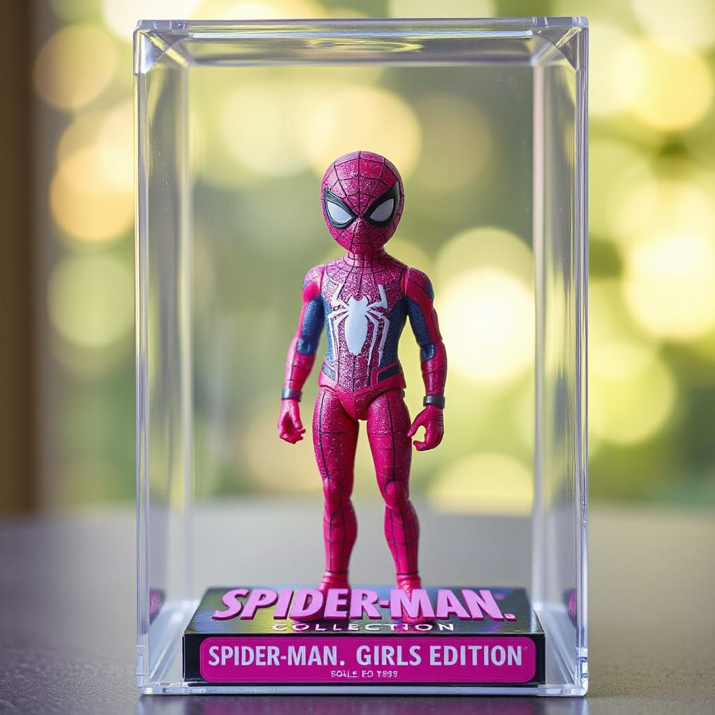 Shy, Pink Spiderman Figure for Girls